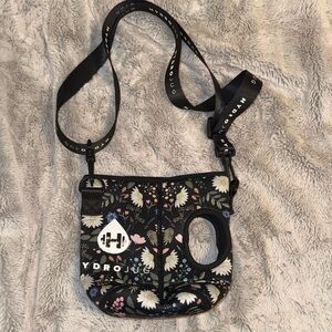 Hydro Jug Black and White Floral Crossbody Bag